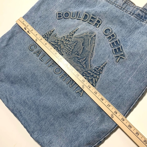 Vintage Boulder Creek California 90’s Denim Tote Bag Made in USA Nature - Picture 3 of 4